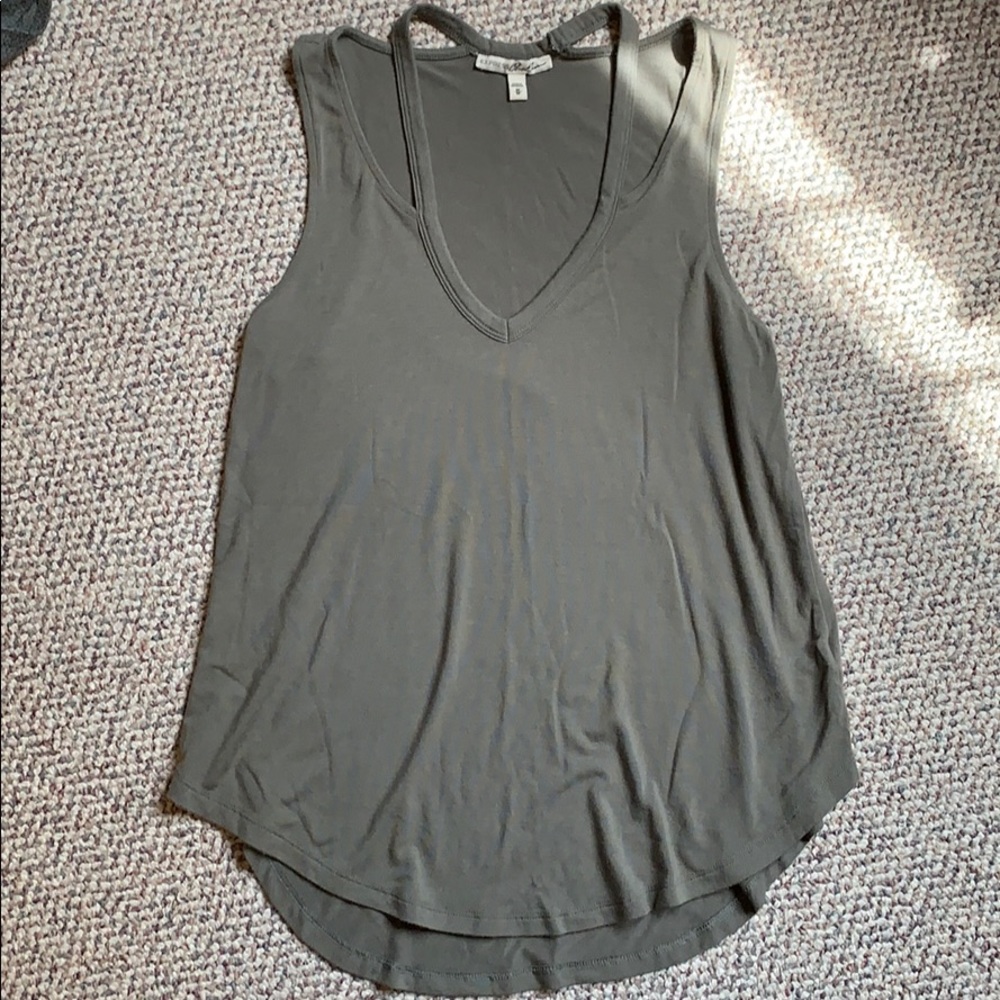 Express olive green high-low tank top size M